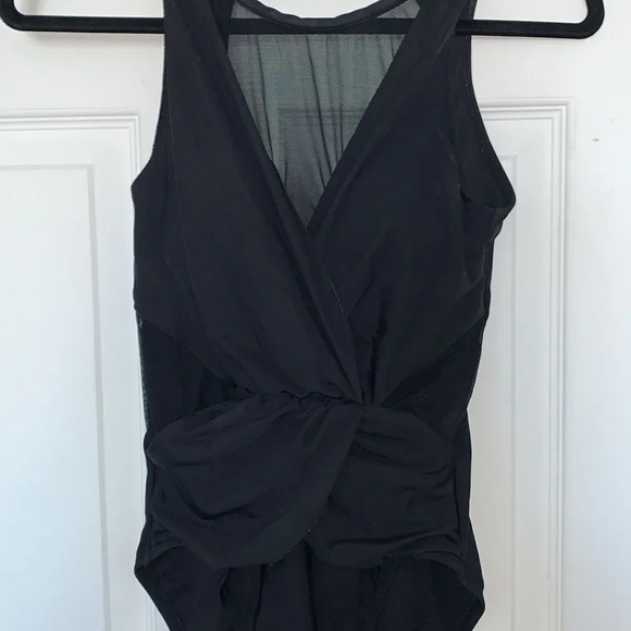 Aqua Green Sheer Ruched One Piece Swimsuit - Picture 4 of 9